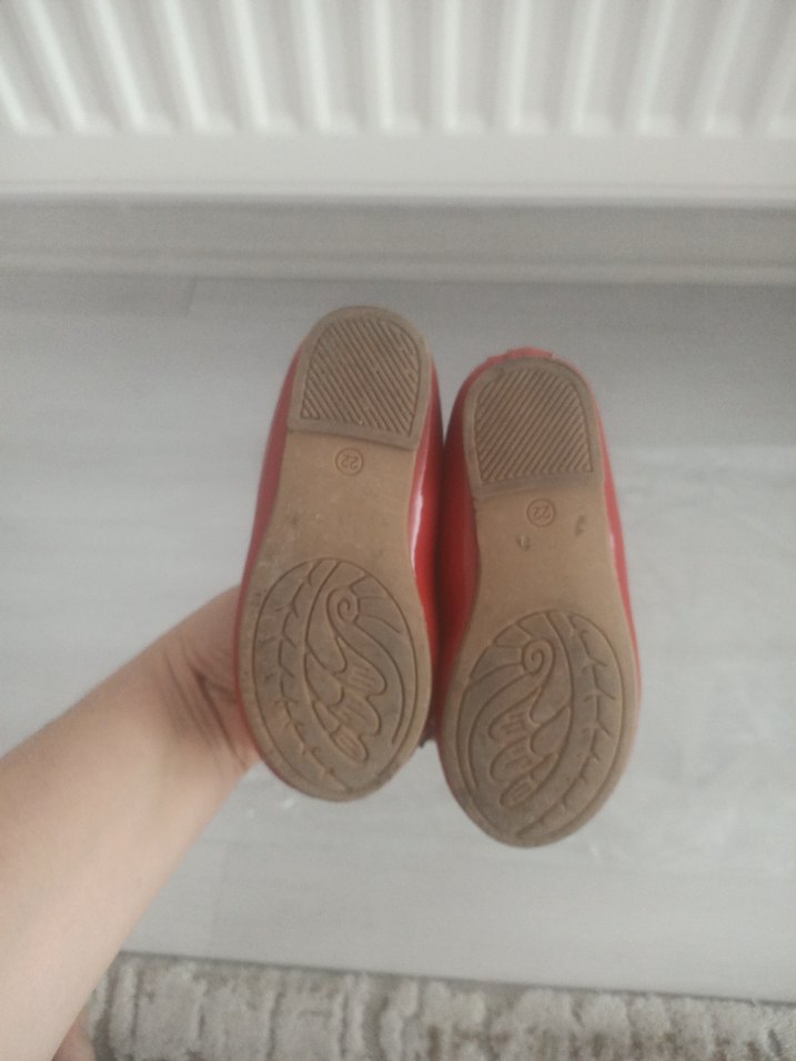 22 numara Kız Çocuk Kırmızı Fiyonklu Babet Ayakkabı - Görsel 4