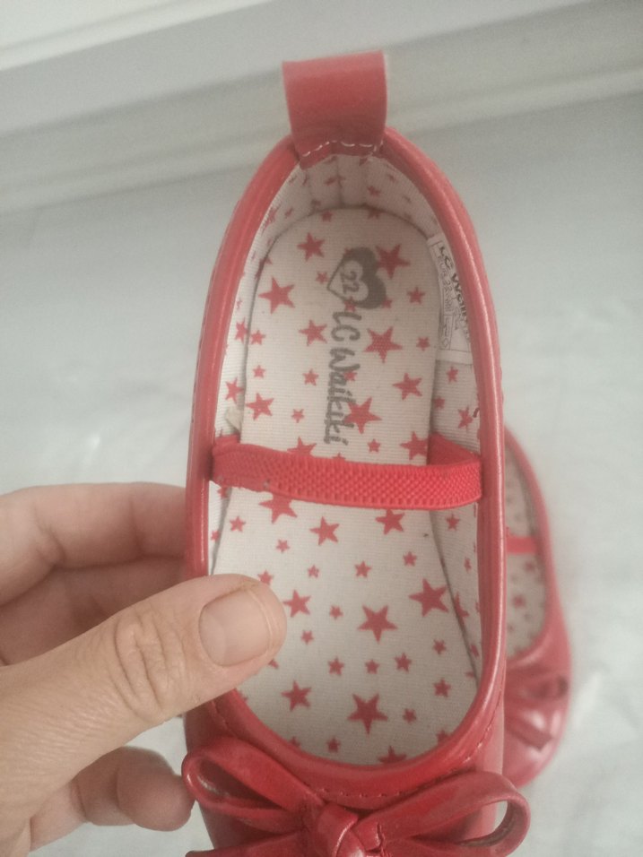 22 numara Kız Çocuk Kırmızı Fiyonklu Babet Ayakkabı - Görsel 2