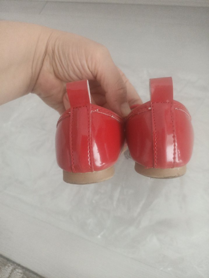 22 numara Kız Çocuk Kırmızı Fiyonklu Babet Ayakkabı - Görsel 3
