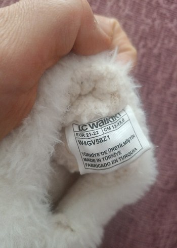 Kızlar için Beyaz Kürklü Sıcak Terlik - Görsel 3