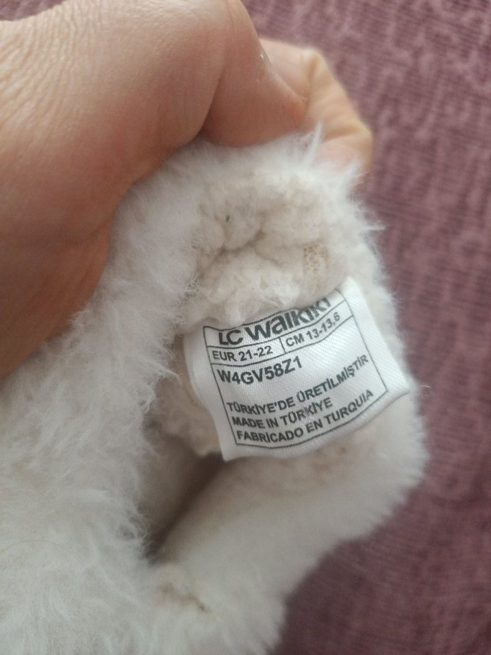 Kızlar için Beyaz Kürklü Sıcak Terlik - Görsel 3