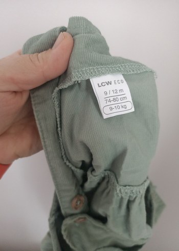 Kız Çocuk Keten Düğmeli Askılı Tulum - Görsel 5