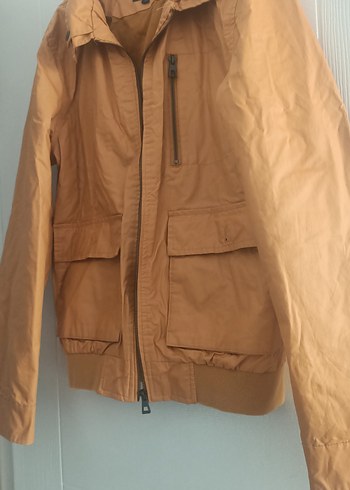 Hardal rengi Mudo Erkek Kemerli Ceket - Görsel 3