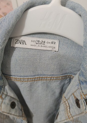 Kız Çocuk Mavi Düğmeli Kot Ceket - Görsel 3