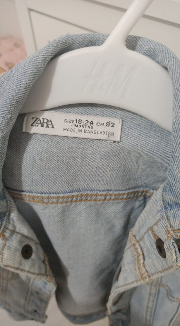 Kız Çocuk Mavi Düğmeli Kot Ceket - Görsel 3