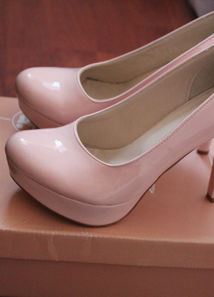 pudra pembe platform ayakkabı