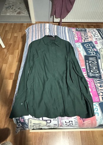 Mango Kadın Koyu Yeşil Gömlek - Görsel 2