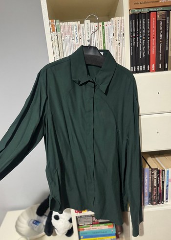 Mango Kadın Koyu Yeşil Gömlek - Görsel 3