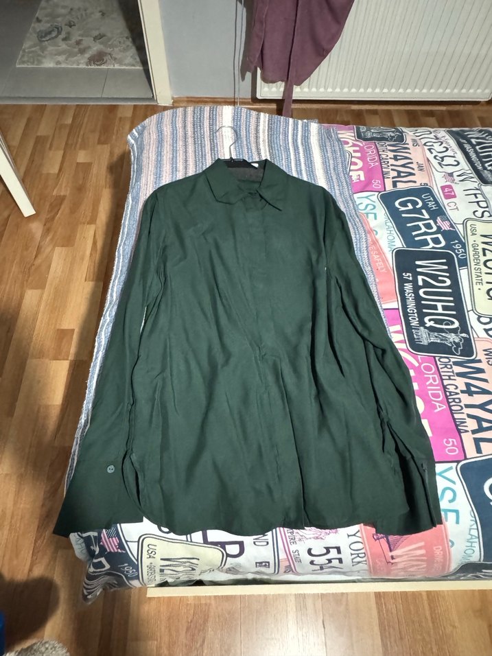 Mango Kadın Koyu Yeşil Gömlek - Görsel 2