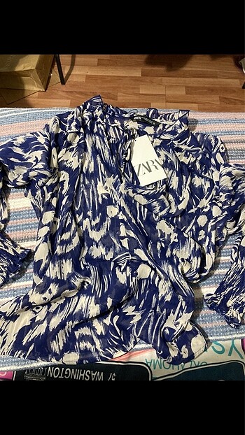 Zara Desenli Tül Gömlek