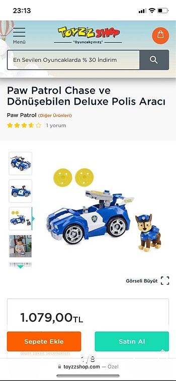 Paw Patrol Chase Donusebilen Polis Araci