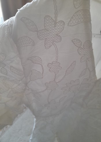 m Beden Havos beyaz işlemeli elbise