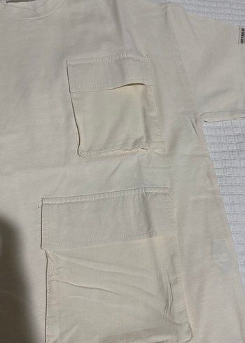 Zara Erkek pamuklu Kısa Kollu Beyaz Tişört 9/10 yaş - Görsel 2