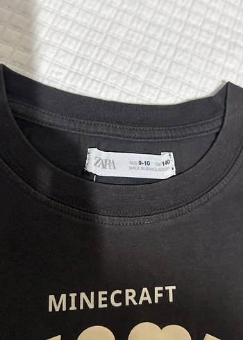 Zara Minecraft Baskılı Siyah Erkek T-shirt 9-10 yaş - Görsel 3