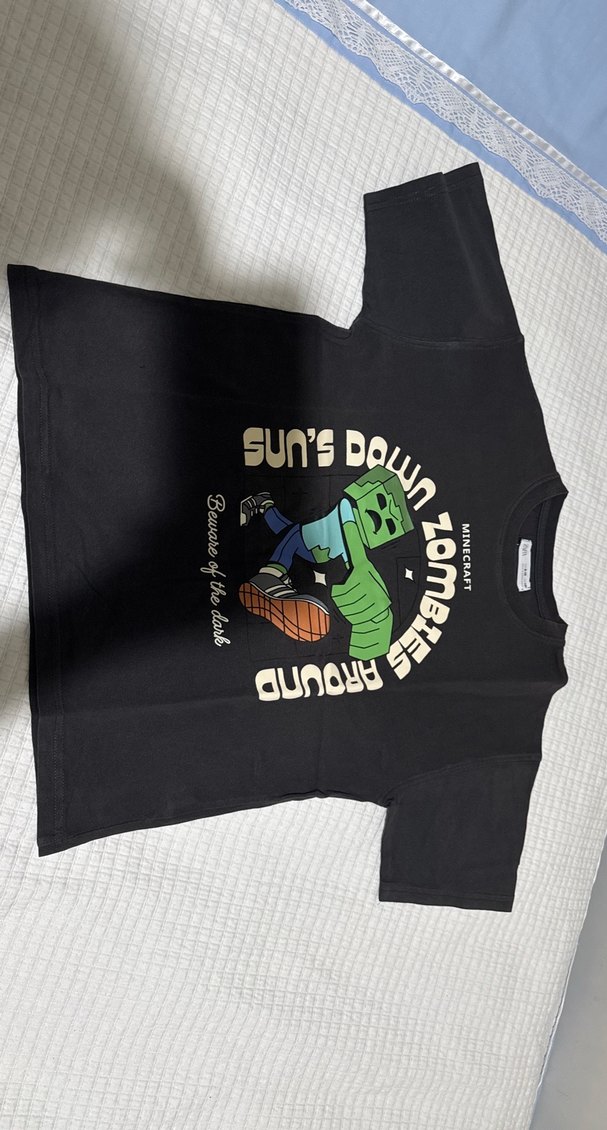 Zara Minecraft Baskılı Siyah Erkek T-shirt 9-10 yaş - Görsel 2