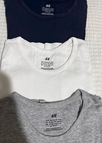 H&M organik Çocuk Gri Basic Atlet 3 adet beyaz-gri-lacivert - Görsel 2