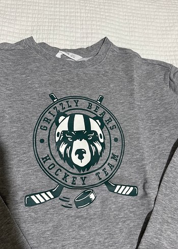 Mango Gri Baskılı erkek çocuk Sweatshirt - Görsel 2