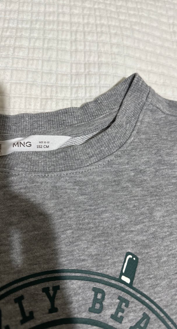 Mango Gri Baskılı erkek çocuk Sweatshirt - Görsel 3