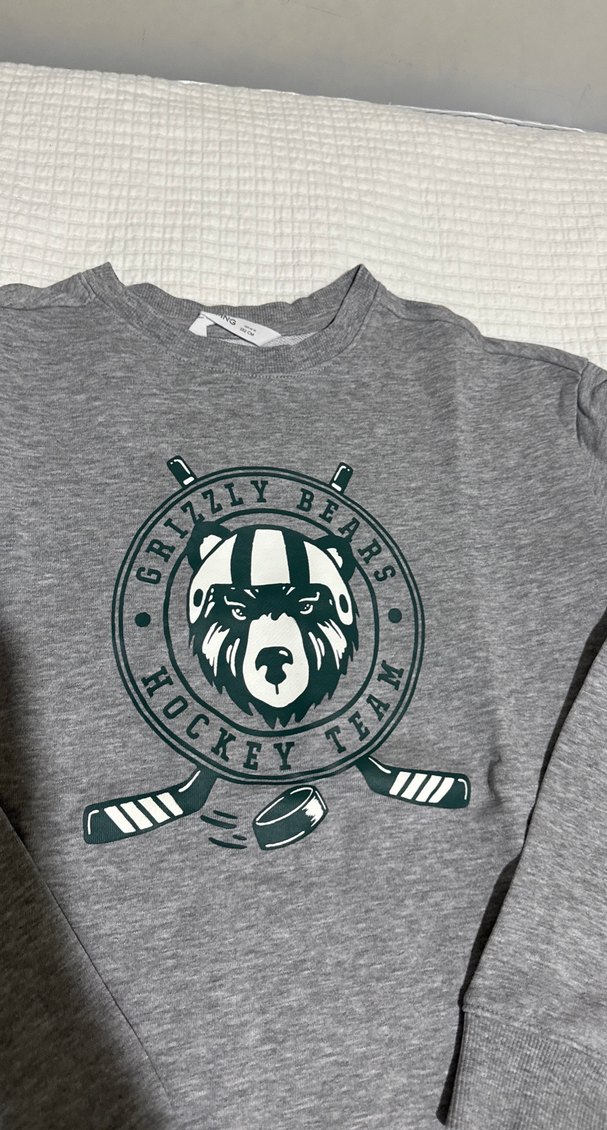 Mango Gri Baskılı erkek çocuk Sweatshirt - Görsel 2