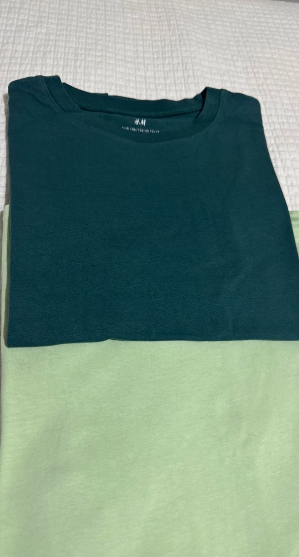 H&M 2 adet Erkek Çocuk mint ve ördek Yeşili kısa kollu tişört - Görsel 4