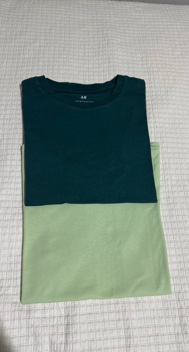 H&M 2 adet Erkek Çocuk mint ve ördek Yeşili kısa kollu tişört - Görsel 3