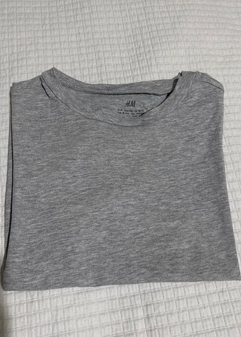 H&M Gri Erkek Çocuk Keten Kısa Kollu Tişört 8/10 yaş - Görsel 3