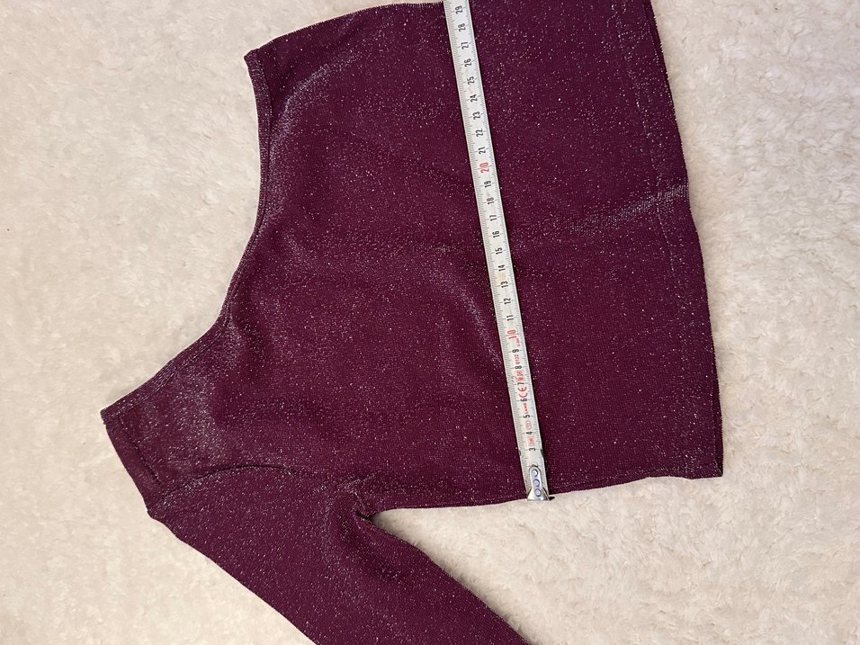 Bordo Simli Tek Kol Bluz - Görsel 4