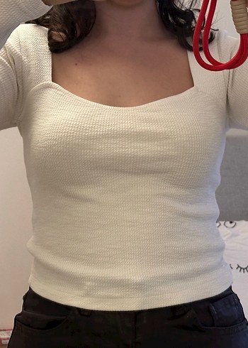 Uzun Kollu Beyaz Kadın Bluz - Görsel 6