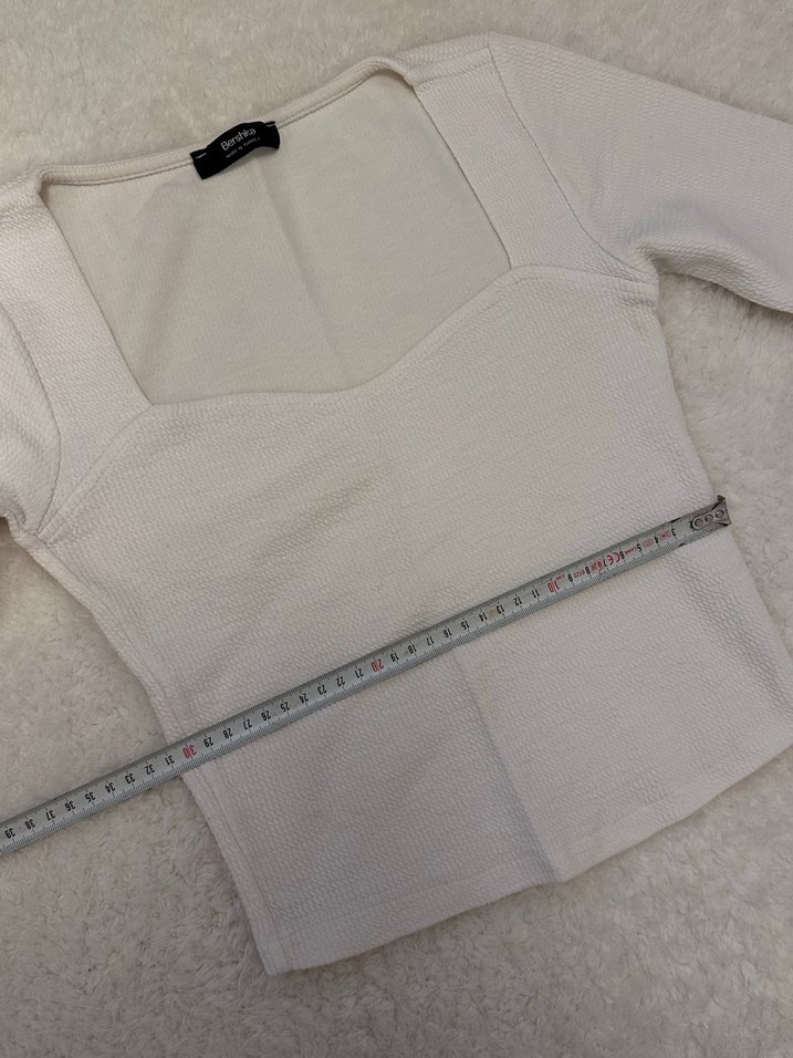 Uzun Kollu Beyaz Kadın Bluz - Görsel 5