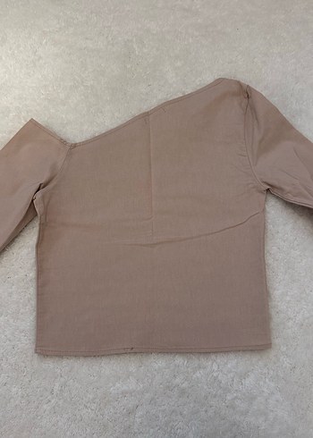 Bej Kayık Yaka Bluz - Görsel 4