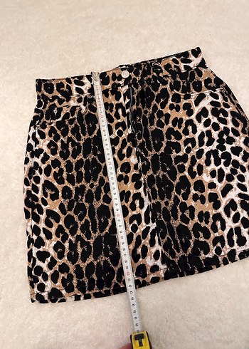 Leopar Desenli Mini Etek - Görsel 3