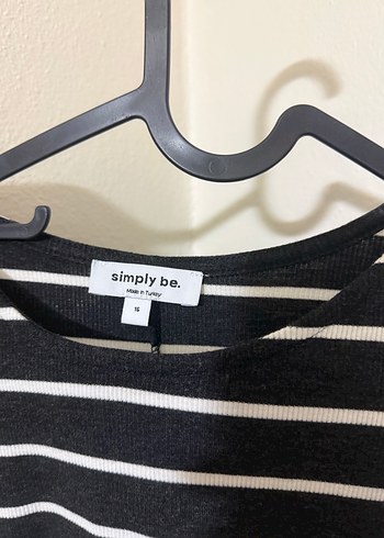 Uzun Kollu Siyah Çizgili Triko Elbise - Görsel 3