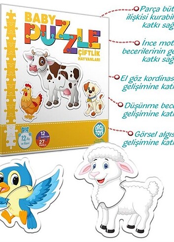 Clementoni Baby Puzzle Çiftlik Hayvanları