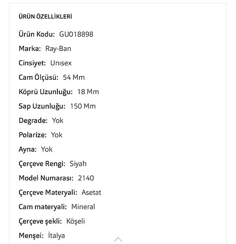 Ray Ban Orijinal Ray ban GU018898 unisex gözlük