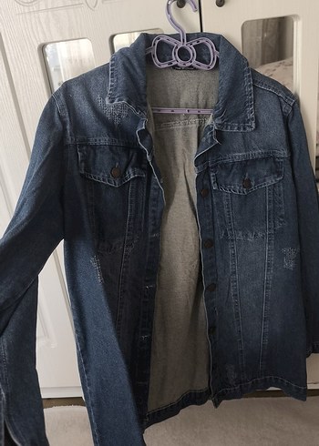 Zara Gri Uzun Kollu Denim Ceket