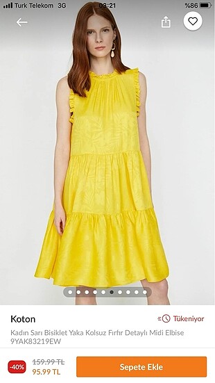 s Beden sarı Renk Satı elbise
