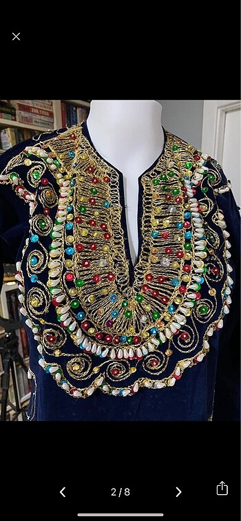 American Vintage Kadife işlemeli kaftan
