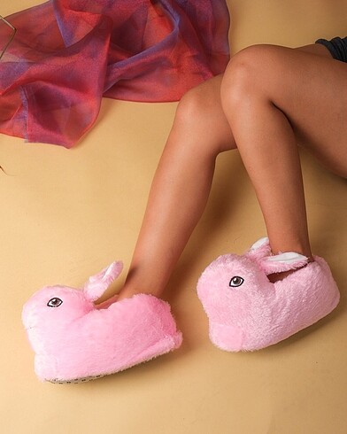 36 Beden pembe Renk ????Yeni Sezon Twigy Model tavşan Panduf????