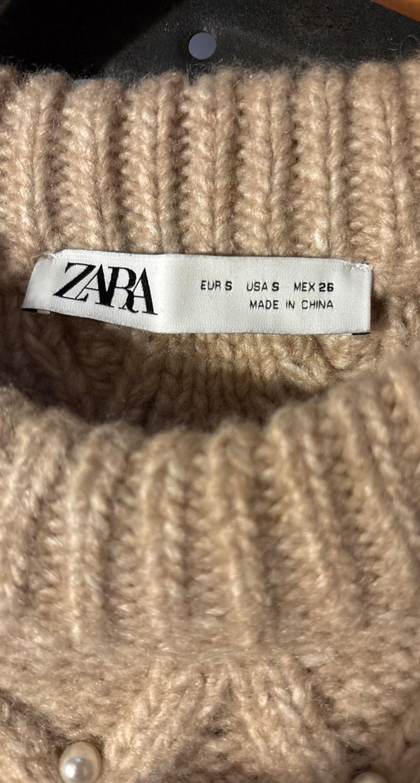 Nakışlı Bej Kadın yün karisimli Kazak - Görsel 3