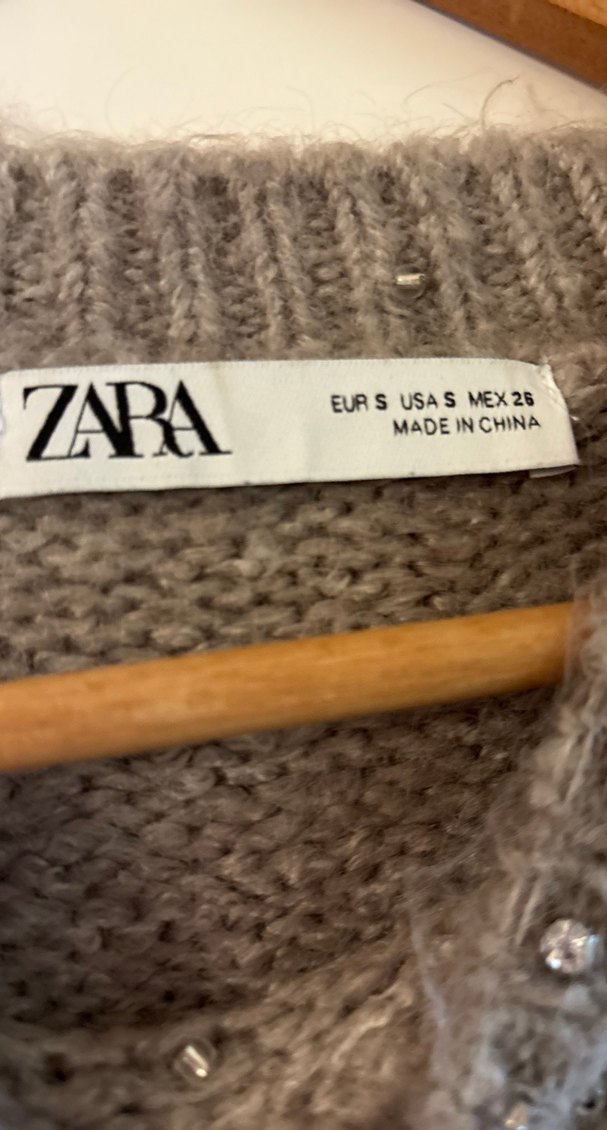 Taş Detaylı Bej Triko Kadın Kazak - Görsel 3