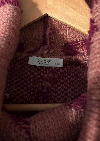 Bohem Çiçek Desenli Bordo Triko Kadın Kazak - Görsel 2