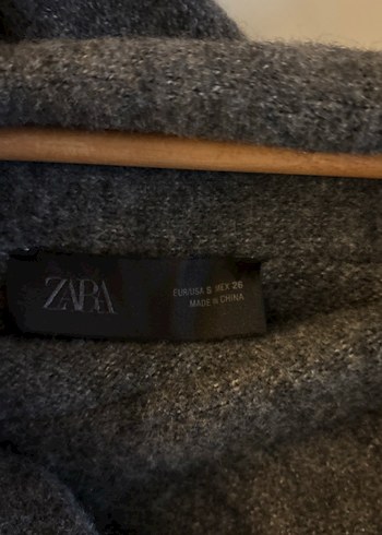 Gri Yüksek Yakalı Örgü Kadın Kazak - Görsel 2