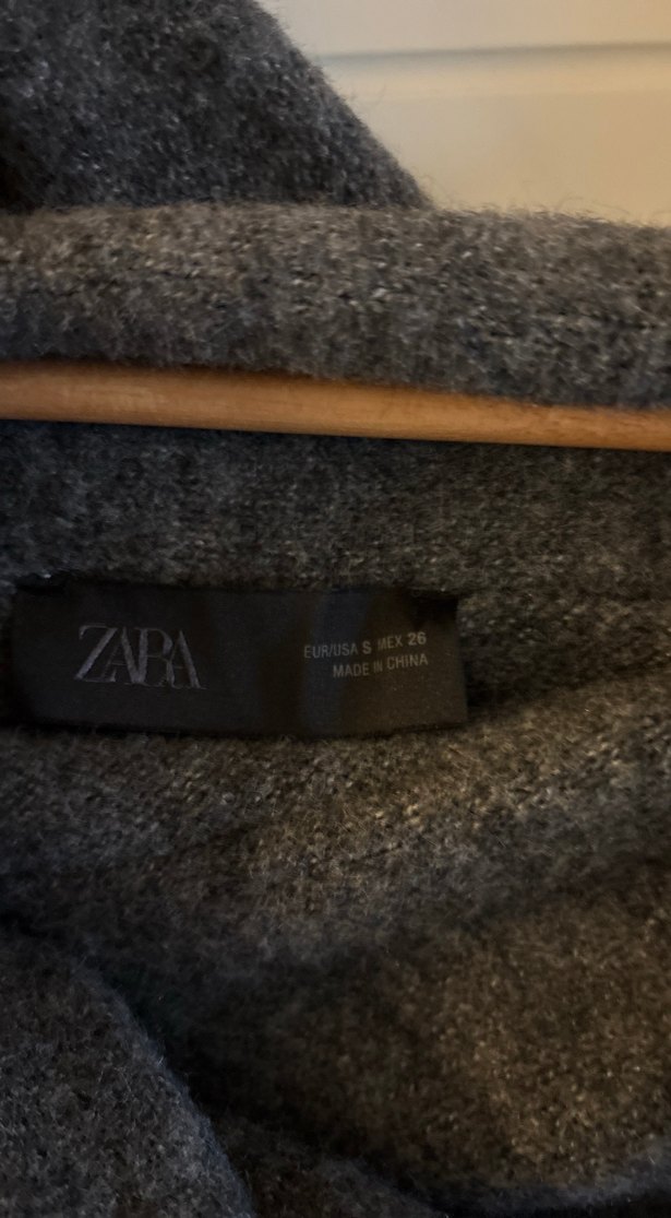 Gri Yüksek Yakalı Örgü Kadın Kazak - Görsel 2