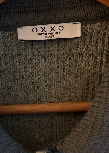 Düğmeli haki Yün Kadın Hırka - Görsel 2