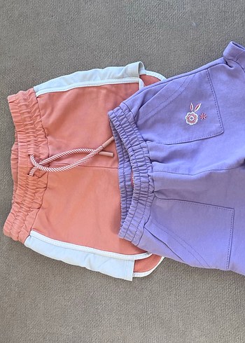 Kızlar için Renkli Bağcıklı Rahat Şortlar - Görsel 2