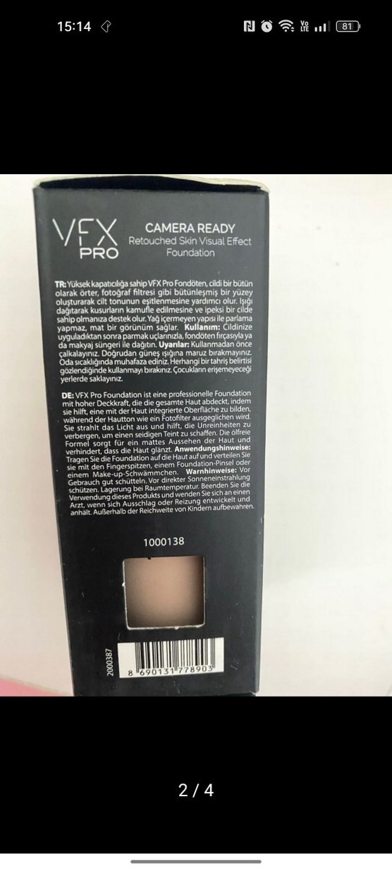 Farmasi Vex Pro putra rengi fondöten sıfır orninal urun - Görsel 2