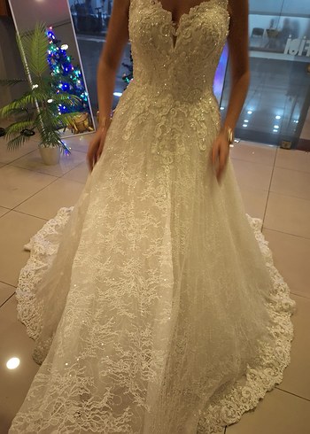 V Yaka Bej A Kesim Gelinlik - Görsel 4