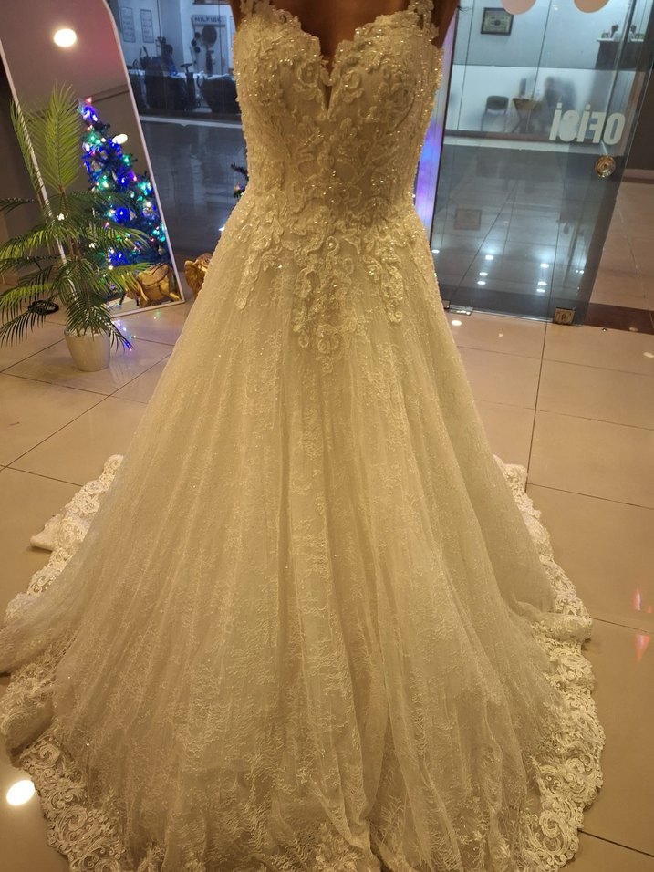 V Yaka Bej A Kesim Gelinlik - Görsel 2