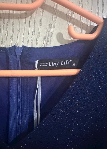 Lacivert Drapeli V Yakalı Uzun Abiye Elbise - Görsel 2