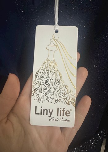 Lacivert Drapeli V Yakalı Uzun Abiye Elbise - Görsel 3